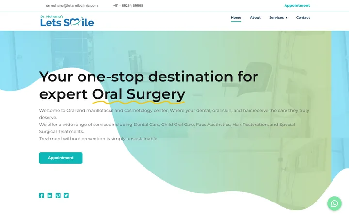 Home page of letsmileclinic.com, captured from the live site