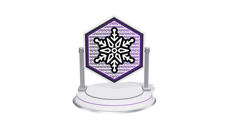 The CyberFreezeDev logo on a hexagonal medallion standing on a turned plinth, rendered in 3D
